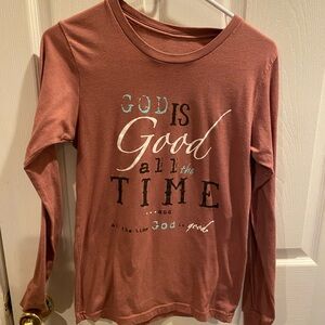 Love and faith, long sleeve T-shirt, size small